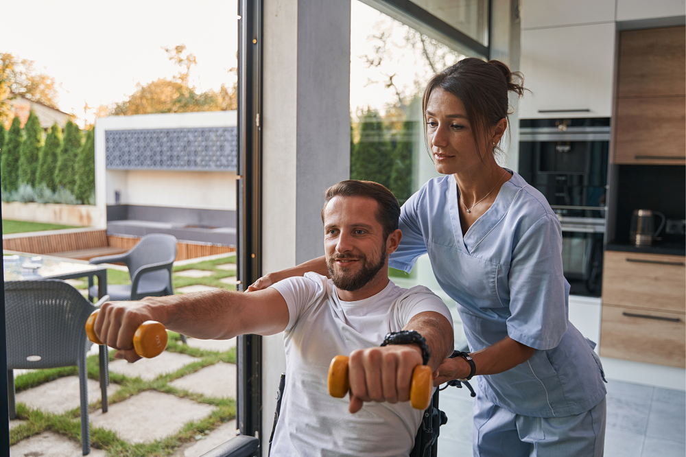 Role of a physiotherapist in assisting a person with disability
