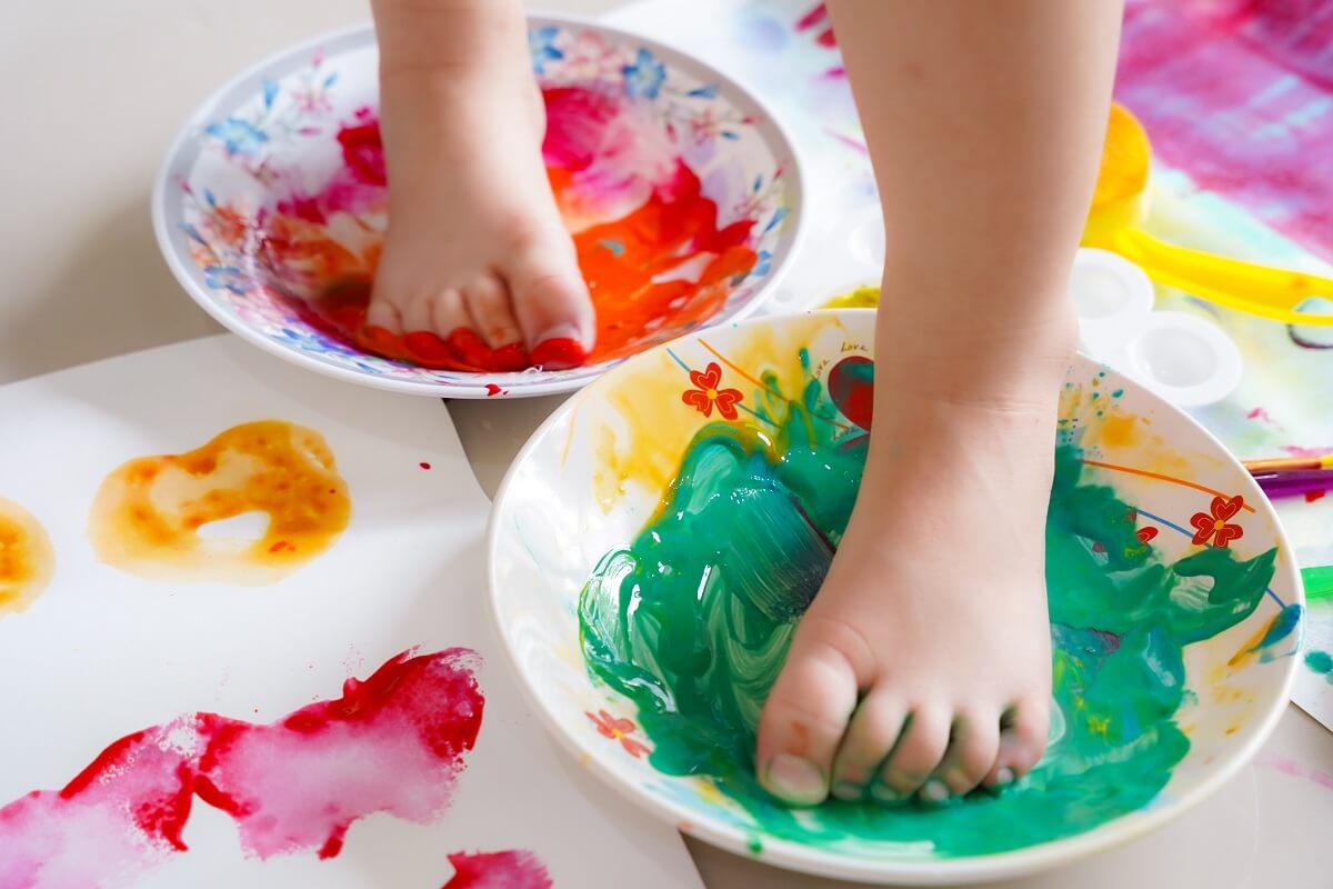 Finger and footprint painting