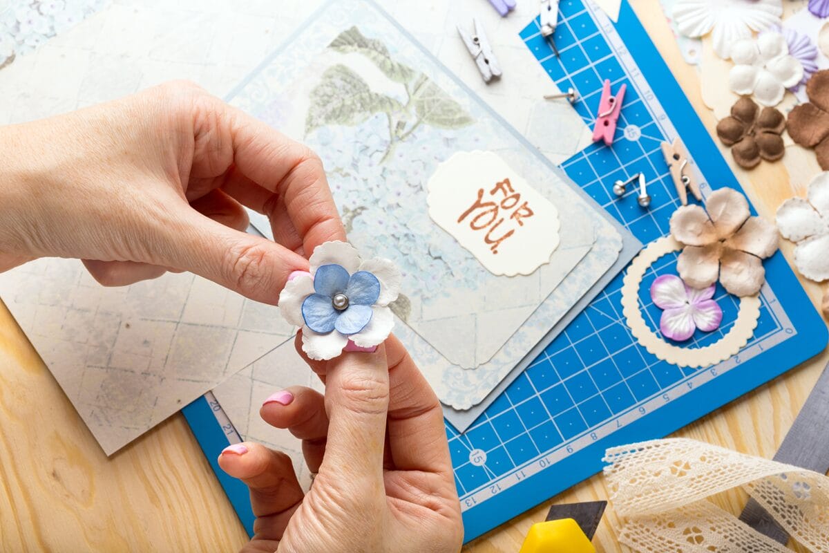 with scrapbooking and photo album making